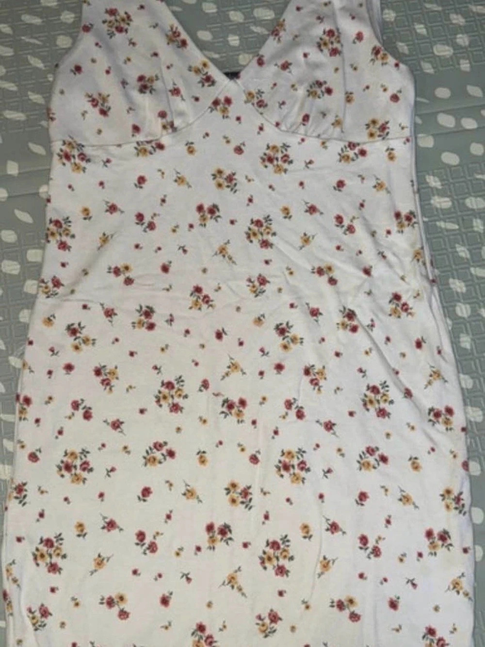 Motel Floral Mini Dress in White & Red Size Large